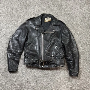 VTG SCHOTT Perfecto 618 Double Riders Leather Jacket  Black Size 40 Distressed - Picture 1 of 17