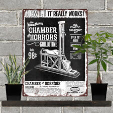 1965 Chambers of Horror Guillotine Toy Kit  Ad Metal Repro Sign 9x12 60596