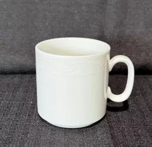 Royale Rego Coffee Mug Porcelain White Stoneware Biscayne Pattern 3.5" Thailand - Picture 1 of 10
