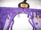 PURPLE SUSPENDERS  SIZE 10 NEW AND TAG MARKS AND SPENCER NET EMBROIDERY