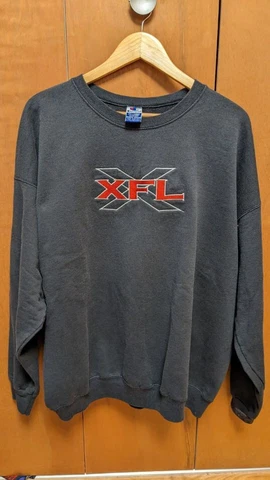 2001 XFL ORIGINAL SWEAT SHIRT VINCE MCMAHON OWNER WWF DWAYNE JOHNSON RARE PIECE Cover