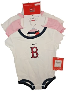 Boston Red Sox Baseball 3 Infants Unisex 1 piece Body Suits Tags 3/6 months - Picture 1 of 8