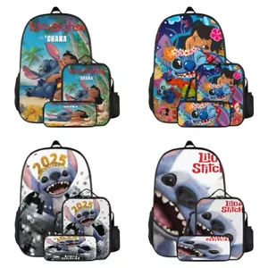 Lilo and Stitch Anime print backpack kids school lunch bag pencil case - Picture 1 of 36