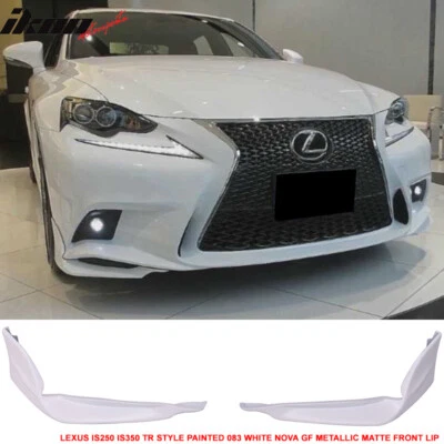 Se adapta a 14-16 Lexus IS250 IS350 F Sport TRD parachoques delantero divisores de labios #083 blanco Foto 1 de 4
