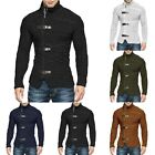 Fashion forward Mens Cable Knitted Cardigan with Turtleneck Zip Up Design