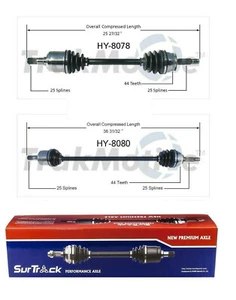 Pair of Front CV Joint Axle Shafts SurTrack Set for Hyundai Elantra Tiburon FWD - Picture 1 of 1