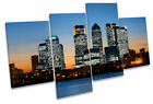 Skyline London City Canary Wharf Multi Canvas Wall Art Boxed Framed