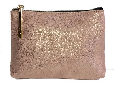 LANCOME Cosmetic Bag Make Up Pouch Faux Suede Shimmer Dots 5.5" x 7.5" Gr8 Gift - Image 1 of 4