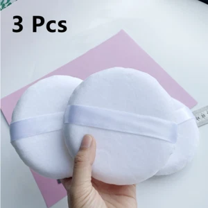 Puderquaste große Größe. Velours Körper Make-up Puff mit Satinband 3 Stück Geschenke USA - Bild 1 von 11