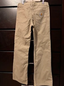 CARHARTT PANTS Boys Youth Sz 10 Brown Canvas Carpenter - Picture 1 of 8