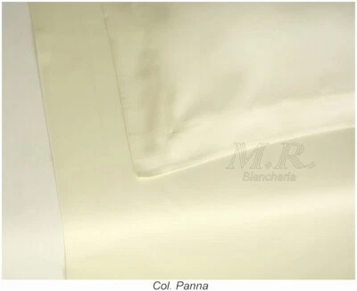 LENZUOLA COMPLETI LETTO RASO 100% COTONE TINTA UNITA MATRIMONIALE ANNETTE MAISON - Immagine 1 di 4