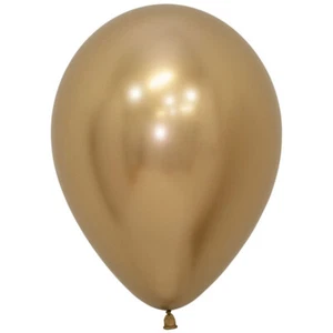Sempertex REFLEX Gold Natural Latex Balloons Helium Metallic shining - Picture 1 of 2