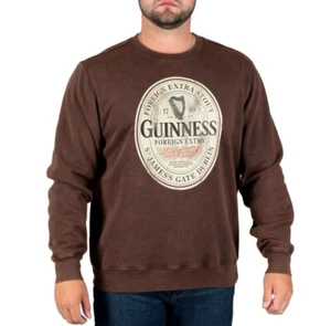 Men's Guinness Graphic Fleece Crew Long Sleeve Pullover Sweatshirt Small S - Picture 1 of 5