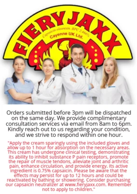 Wide Range of Capsaicin Creams. Hours of Heat from one application. Fiery Jacks