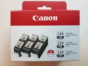 Canon PGI-220BK Schwarz Tintenstrahl 3PK Original OEM - NEU / VERSIEGELT - Bild 1 von 1