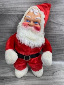 BAMBOLA PELUCHE BABBO NATALE VINTAGE ANNI 50 CON FACCIA IN GOMMA 20" - Foto 1 di 5