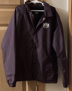 Vans "Off The Wall" Boy's Burgundy Lined Nylon Torrey Coaches' Jacket (Youth M) - Picture 1 of 8