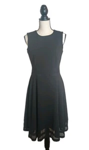 Calvin Klein A Line Black Dress Sz 8  Sleeveless Special Occasion Minimalist  - Picture 1 of 11