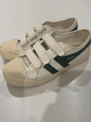 Tenis Gola Coaster Strap CLA478 Damas Talla 7 EE. UU. Correa de gancho y bucle Blanco/Verde Foto 1 de 4