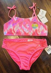 New Hurley Polarized Pink Two Piece Bikini Swimsuit  Size 14 - Picture 1 of 3