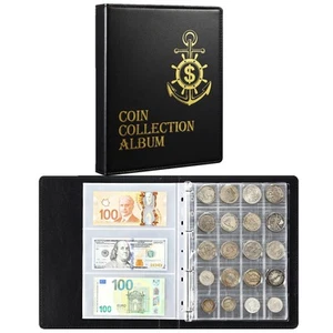 Coin and Currency Collection Book Album, Include 130 Pockets Coin Collecting ... - Picture 1 of 7