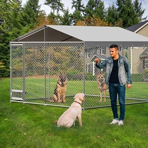 Recinto jaula de sombra perrera casa para correr perros mascotas al aire libre con cubierta corralito EE. UU. - Imagen 1 de 7