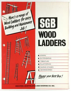 SGB Steel Scaffolding And Shoring Co Wood Ladders Vintage Advertising Brochure - Picture 1 of 3