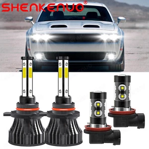 Combo de faros LED de haz alto bajo + faros antiniebla para Dodge Challenger 2015-2020 - Imagen 1 de 14