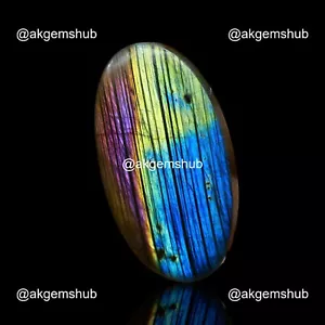 Pietra Preziosa Labradorite Fuoco Naturale 72,00 Cts Ovale Meditazione Cabochon 44x24x7 mm - Foto 1 di 11