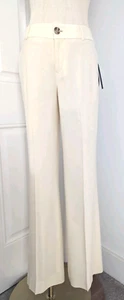 NEW Banana Republic Martin Fit Trousers Pants Ivory Wool Spandex Lined Sz 0 NWT - Picture 1 of 20