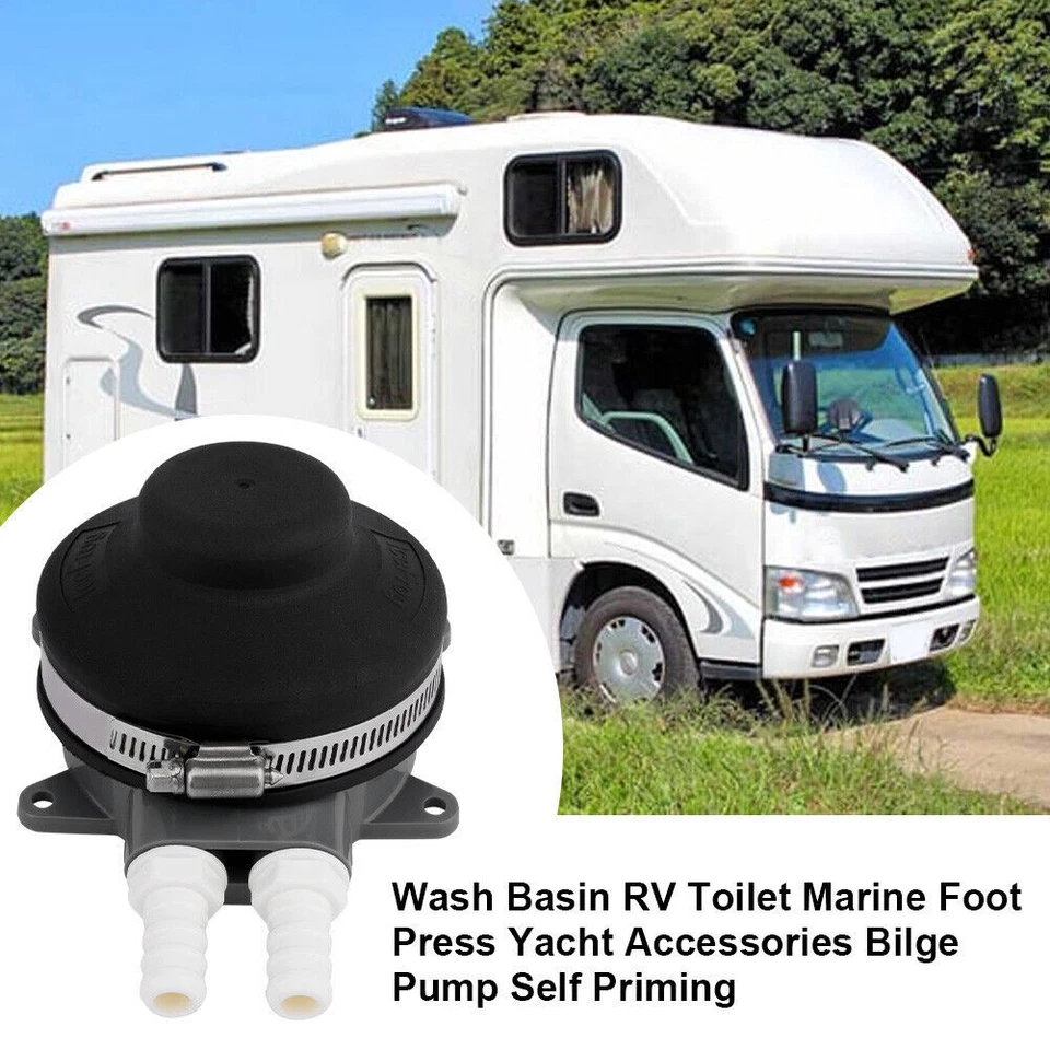 Marine Boat RV Caravan Baby Galley Foot Water Pump for 1/2" Hose Rubber Nylon