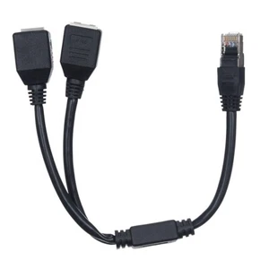 Ethernet Network RJ45 Plug Splitter Adapter 1 RJ-45 Male to 2 Female Splitter *1 - Picture 1 of 6