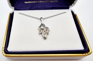 Landstroms Sterling Silver Pendant w Four 12K Gold Leaves FAST SHIPPING - Picture 1 of 2