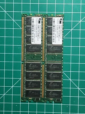 RAM ProMOS PC3200U 2x 256MB DDR-400MHz-CL3 512MB Total Computer Memory - Image 1 of 2