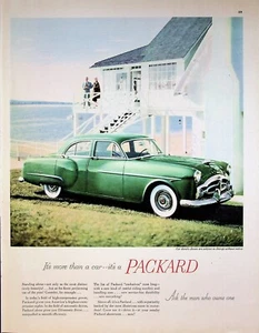 1951 Packard Automobile Green Car Vintage Print Ad Beach House Inland Waterway - Bild 1 von 1