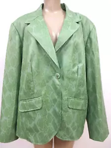PAMELA McCOY GREEN SNAKE PRINT LONG SLEEVE BLAZER JACKET SIZE 3X - NEW - Picture 1 of 11