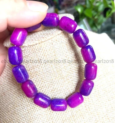 Натуральный фиолетовый сугилит драгоценных камней бочонок цилиндр бисер эластичный браслет 10 x 14 мм - Изображение 1 из 4