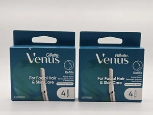 Recambios de afeitadora Gillette Venus para cabello facial y cuidado de la piel 4 cartuchos Ea 8 en total NUEVO - Imagen 1 de 2