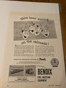 Vintage 1953 Bendix Fuel Injection Equipment Working On The Railroad ad - Picture 1 of 1