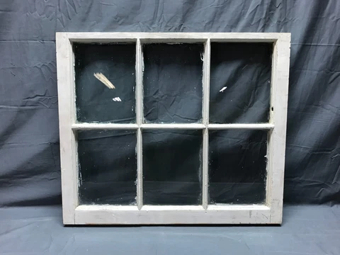 Antique 6 Lite Window Sash 21X24 Shabby Country White Vintage Chic Old 1066-22B Cover