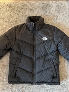 North Face Puffer Jacket - Men’s Small - Dark Grey/Black - Like Nuptse