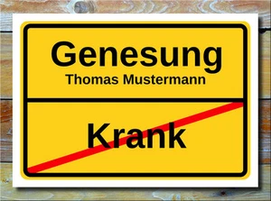 Genesungskarte Genesung Karte Wünsche Genesungswünsche Glückwünsche Namensdruck - Bild 1 von 1