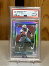 2021 Donruss Optic Jaylen Waddle Holo Prizm #208 PSA 10 Rated Rookie