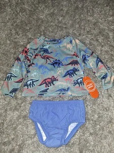 Wonder Nation Size 6-9M Baby Boy Swim Rashguard Set Dino Nwt (Eb8) - Picture 1 of 2