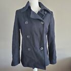 J Crew Double Breasted Pea Coat Navy Blue Wool Womens Size Small