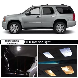 Luces LED interiores blancas completas para GMC Yukon Chevy Tahoe Suburban 2007-2014 18 piezas - Imagen 1 de 12