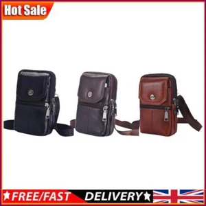 Hombres Bolsos de Cuero de Vaca Impermeable 7.5 pulgadas Bolsa Cartera Pequeñas Carteras Uso Diario - Imagen 1 de 12