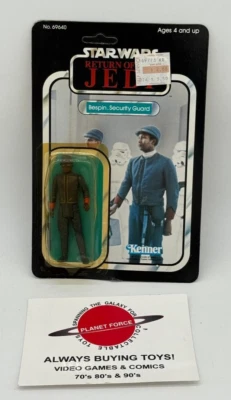 1983 Bespin Guard черный как новый на картонке винтажный Star Wars ROTJ джедай 77 назад неперфорированный новый - Изображение 1 из 4