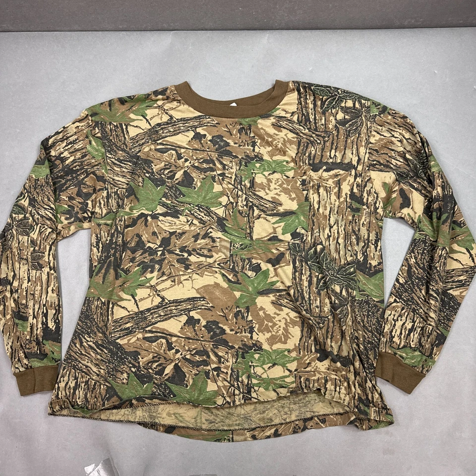 Vintage Realtree Shirt Mens XXXL Brown Crew Neck Made In USA Read Description - Image 1 of 4