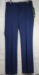 LAUREN Ralph Lauren Cotton Blend Stretchy Dress Pants Straight Navy Size 4 - Picture 1 of 4
